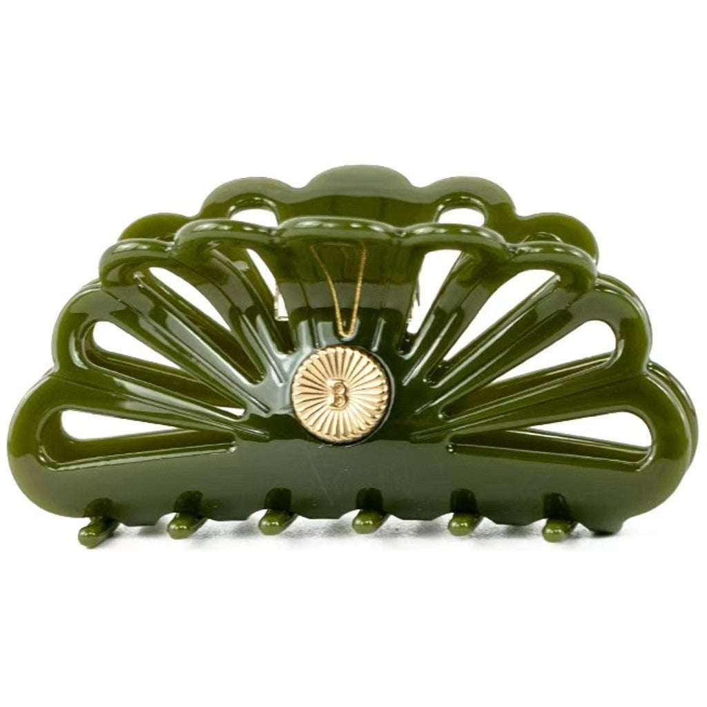 BelVu Denmark Hårklemme Large Hair Claw Deep Olive